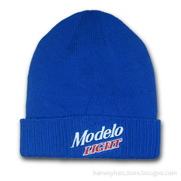Boy's Sports Knit Beanie, Comes in Blue, Embroidered with Alphabet